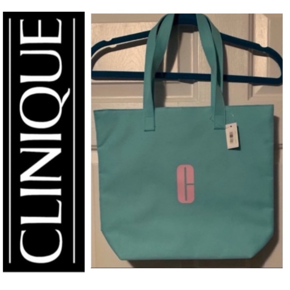 🇺🇸 CLINIQUE Green reversible tote bag NWT